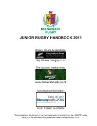 JUNIOR RUGBY HANDBOOK 2011 - Manawatu Rugby