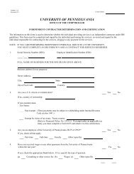 Independent Contractor Form - University of Pennsylvania