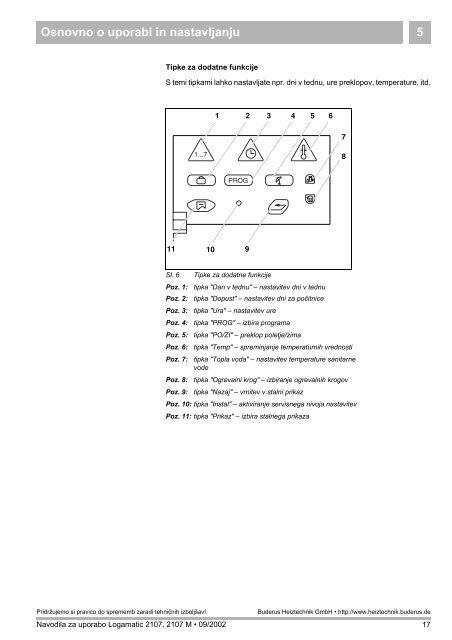 Navodila regulator R2107 - Buderus