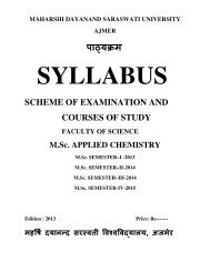 MSc Applied Chemistry - Maharshi Dayanand Saraswati University ...