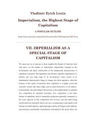 Imperialism, the Highest Stage of Capitalism VII ... - Richard Curtis