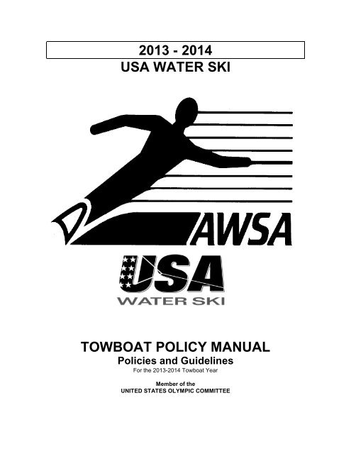 AWSA Towboat Policy Manual - USA Water Ski