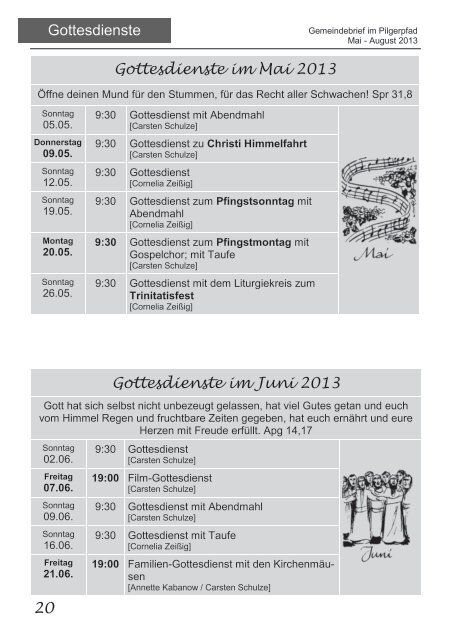 Gemeindebrief Mai bis Aug 2013 - GerhardDorothea