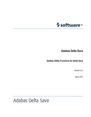 Adabas Utility Functions for Delta Save - Software AG Documentation