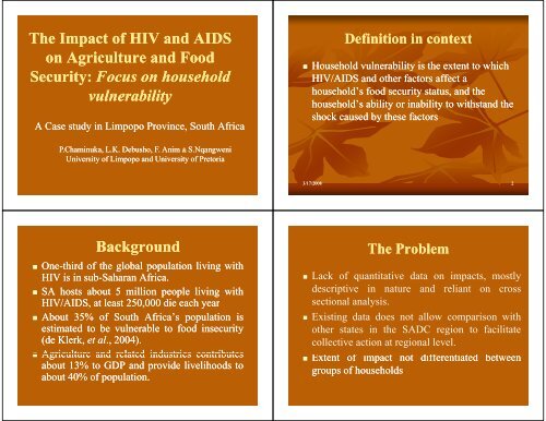 The Impact of HIV and AIDS The Impact of HIV and AIDS on ...