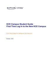 KCE Campus Student Guide First Time Log - Kaplan University | KU ...