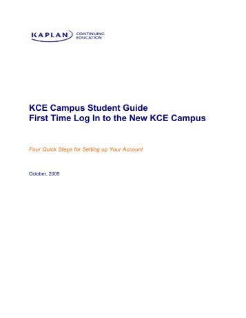 KCE Campus Student Guide First Time Log - Kaplan University | KU ...