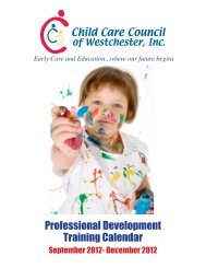 Professional Development Training Calendar - Child Care Council ...