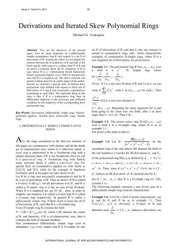 Derivations and Iterated Skew Polynomial Rings - arXiv