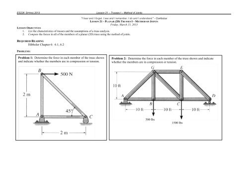 Hibbeler Chapter 6: 6.1, 6.2 Problem 2 ... - Sites at Lafayette