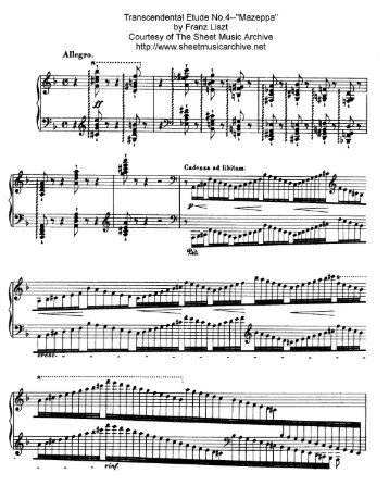 Transcendental Etude No.4--"Mazeppa" by Franz Liszt Courtesy of ...