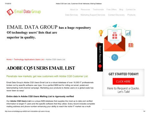 Customized Adobe CQ5 Users List from Email Data Group