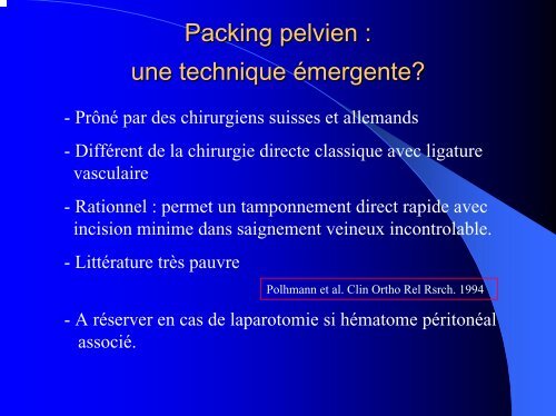 Prise en charge des traumatismes du bassin sévères