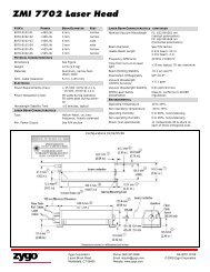 ZMI 7702 Laser Head Specifications - Zygo Corporation