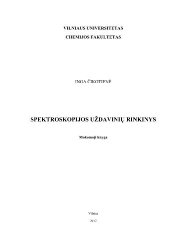 spektroskopijos uÅ¾daviniÅ³ rinkinys - VU Chemijos fakultetas ...