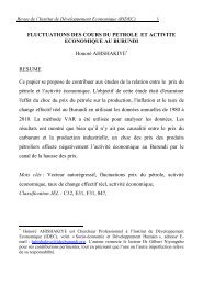 FLUCTUATIONS DES COURS DU PETROLE ET ... - Idecburundi.org