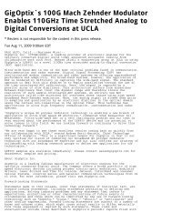 GigOptix`s 100G Mach Zehnder Modulator ... - jalali-lab @ ucla