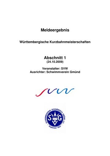 Meldeergebnis - Schwimmverein SchwÃ¤bisch GmÃ¼nd e.V.