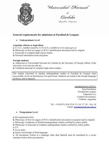 Profile Universidad Nacional de CÃ³rdoba - Unlanguage.org