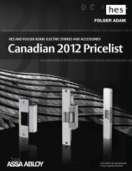 HES FA CAD 2012 Pricelist - ASSA ABLOY