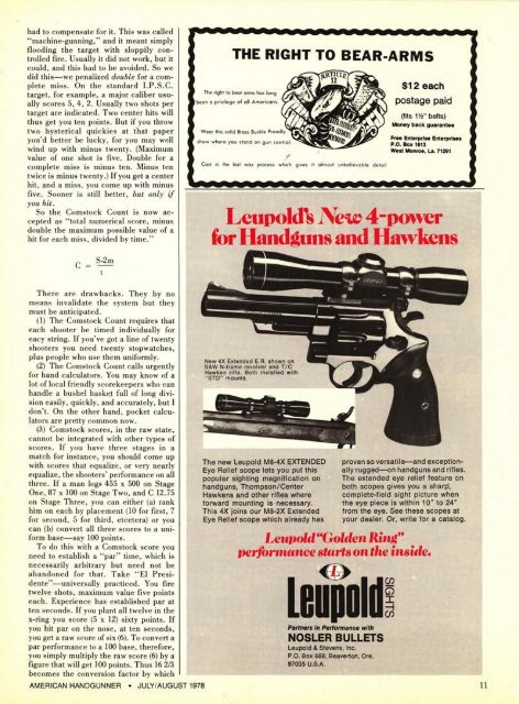 July/August 1978 - American Handgunner