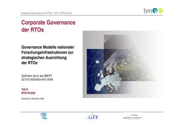 Corporate Governance der Rtos - Teil II Rto-Profile