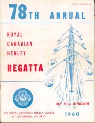 1960 - the Royal Canadian Henley Regatta Databases