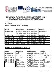 Calendario exÃ¡menes septiembre ESO, Bachillerato y PCPI