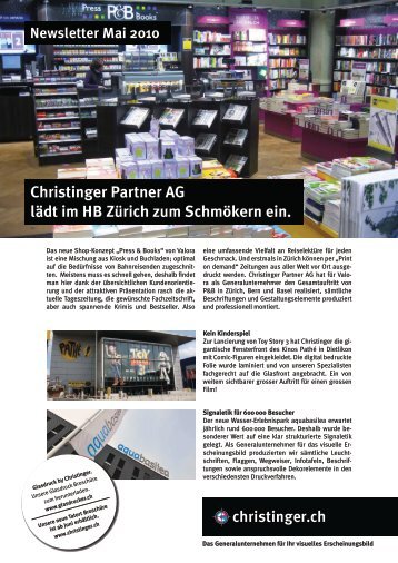 Christinger Partner AG lädt im HB Zürich zum Schmökern ein.