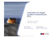 Valorisation du biogaz au Maroc présentée par MTU - AHK Marokko