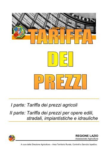 Tariffario 2008 - Agricoltura - Regione Lazio