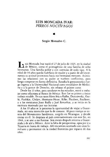 Luis Moncada Ivar : perros noctÃ­vagos / Sergio Monsalvo.