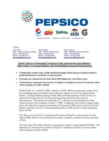 HOLD FOR NEW LOGO - PepsiCo
