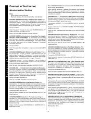 XVIII. Courses of Instruction - Academic Calendars - York University