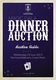 Magic Gala Dinner Auction Guide - Fremantle Football Club