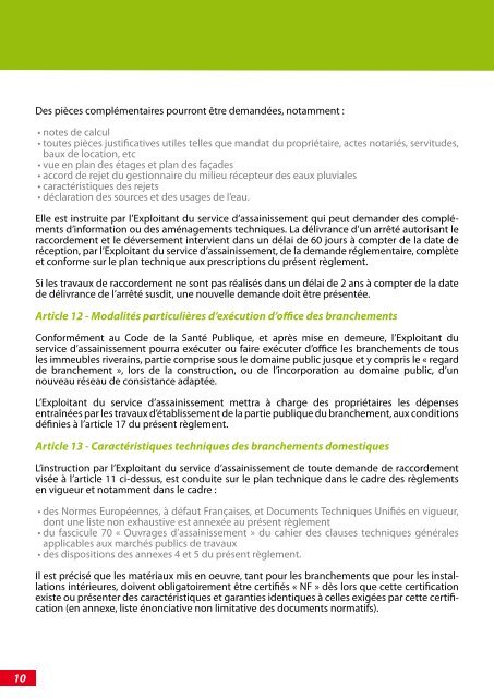 Règlement d'assainissement collectif - Strasbourg