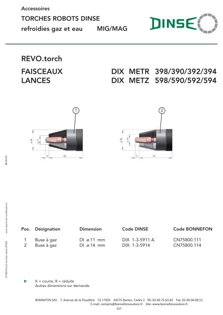 Catalogue DINSE REVO.torch refroidi eau - Bonnefon Soudure