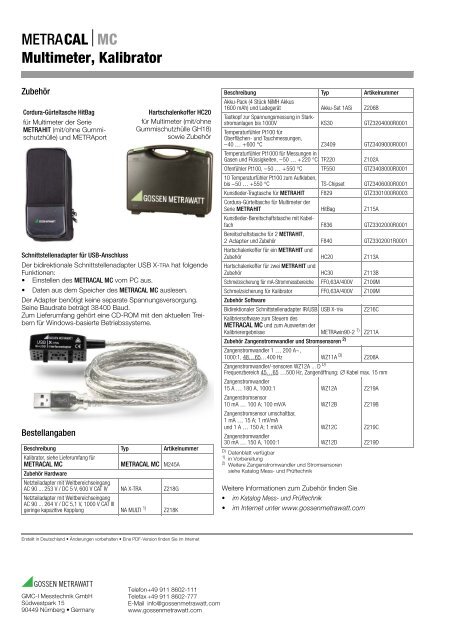 METRACALMC Multimeter, Kalibrator - Gossen-Metrawatt