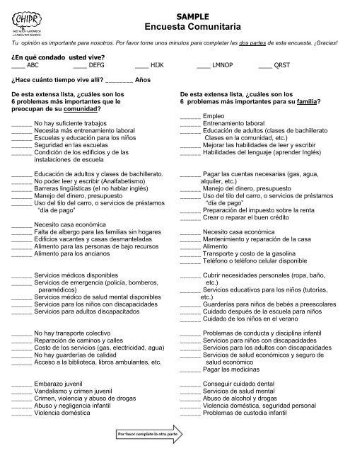 Encuesta Child Health Online