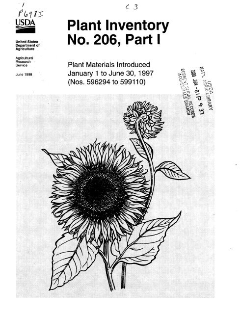 Plant Inventory No. 206, Part I - Germplasm Resources Information ...