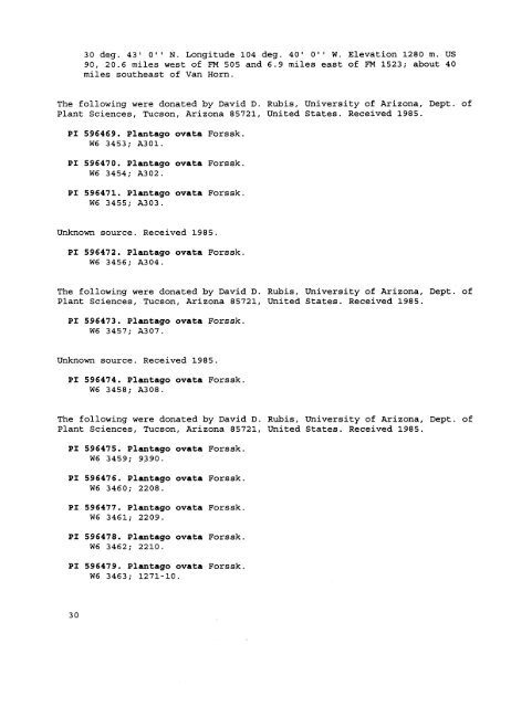 Plant Inventory No. 206, Part I - Germplasm Resources Information ...