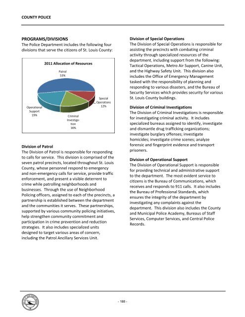 2011 budget summary - St. Louis County