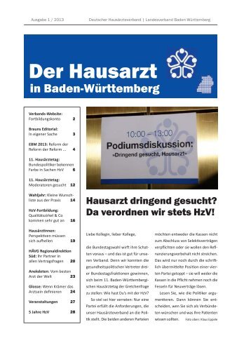 Ausgabe_1/2013 - Deutscher Hausärzteverband Landesverband ...