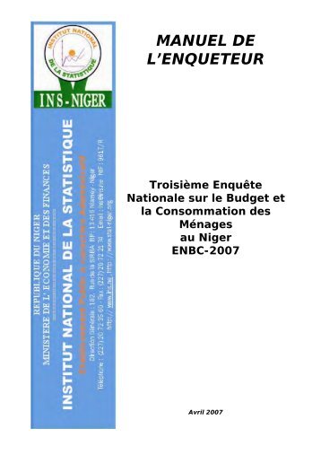 MANUEL DE L'ENQUETEUR - Niger