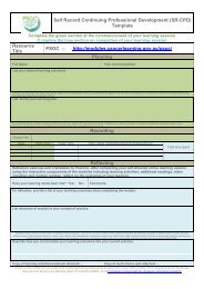 Self Record CPD Template (SR-CPD) - Cancer Learning Modules