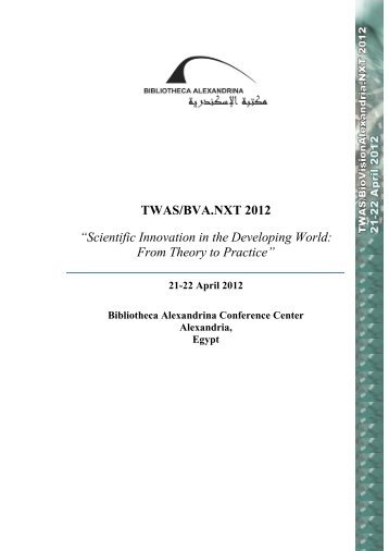 TWAS/BVA.NXT 2012 - Bibliotheca Alexandrina