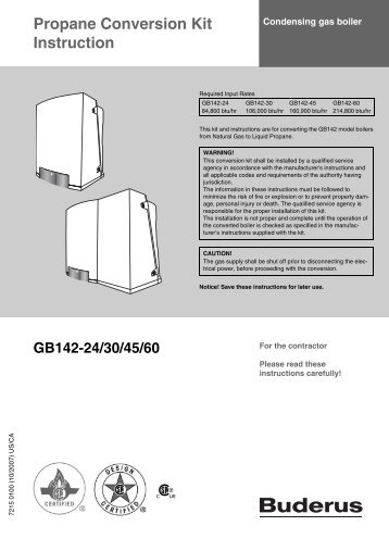 Propane Conversion Kit Instruction - Buderus