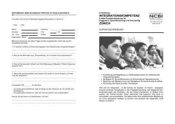 INTEGRATIONSKOMPETENZ ZÃRICH - NCBI Schweiz