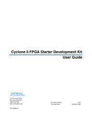Cyclone II FPGA Starter Development Kit User Guide - Altera