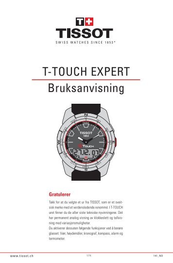 T-TOUCH EXPERT Bruksanvisning - Support - Tissot